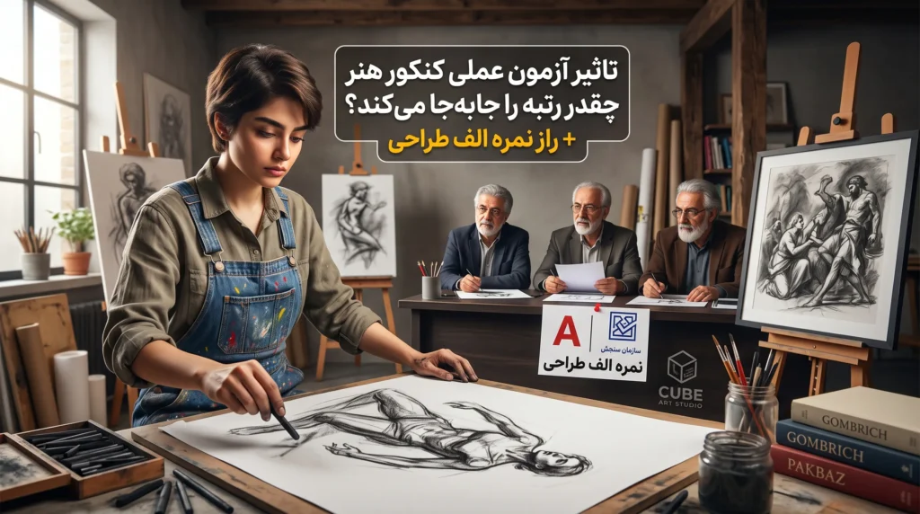 تاثیر آزمون عملی کنکور هنر چقدر رتبه را جابه‌جا می‌کند؟ + راز کسب نمره الف طراحی